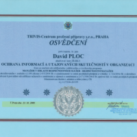 Osvědčení - ochrana informací a utajovaných skutečností v organizaci