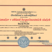 Osvědčení - manažer v oblasti bezpečnostních služeb